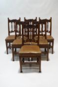 A set of six oak dining chairs, circa 1900,