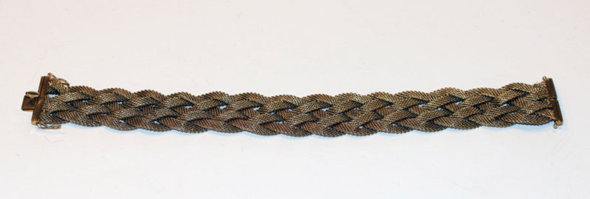 14 k Gelbgold Armband in Flechtoptik, 38,7 gr., L 20 cm