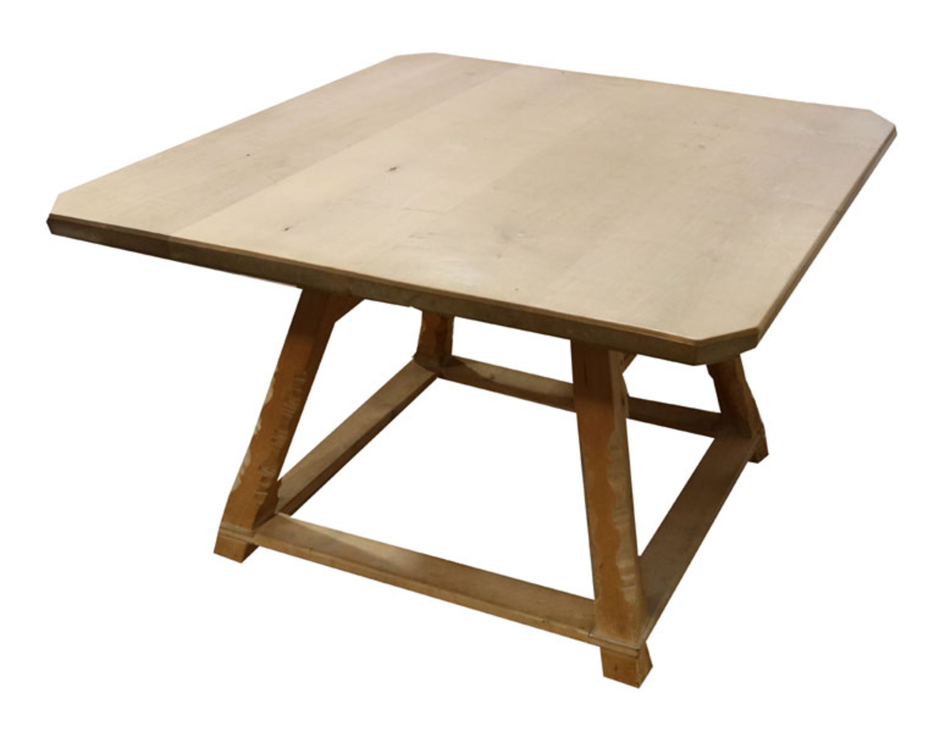 Jokkeltisch, Korpus mit einer Schublade, Gebrauchsspuren, H 75 cm, B 116 cm, T 125 cm