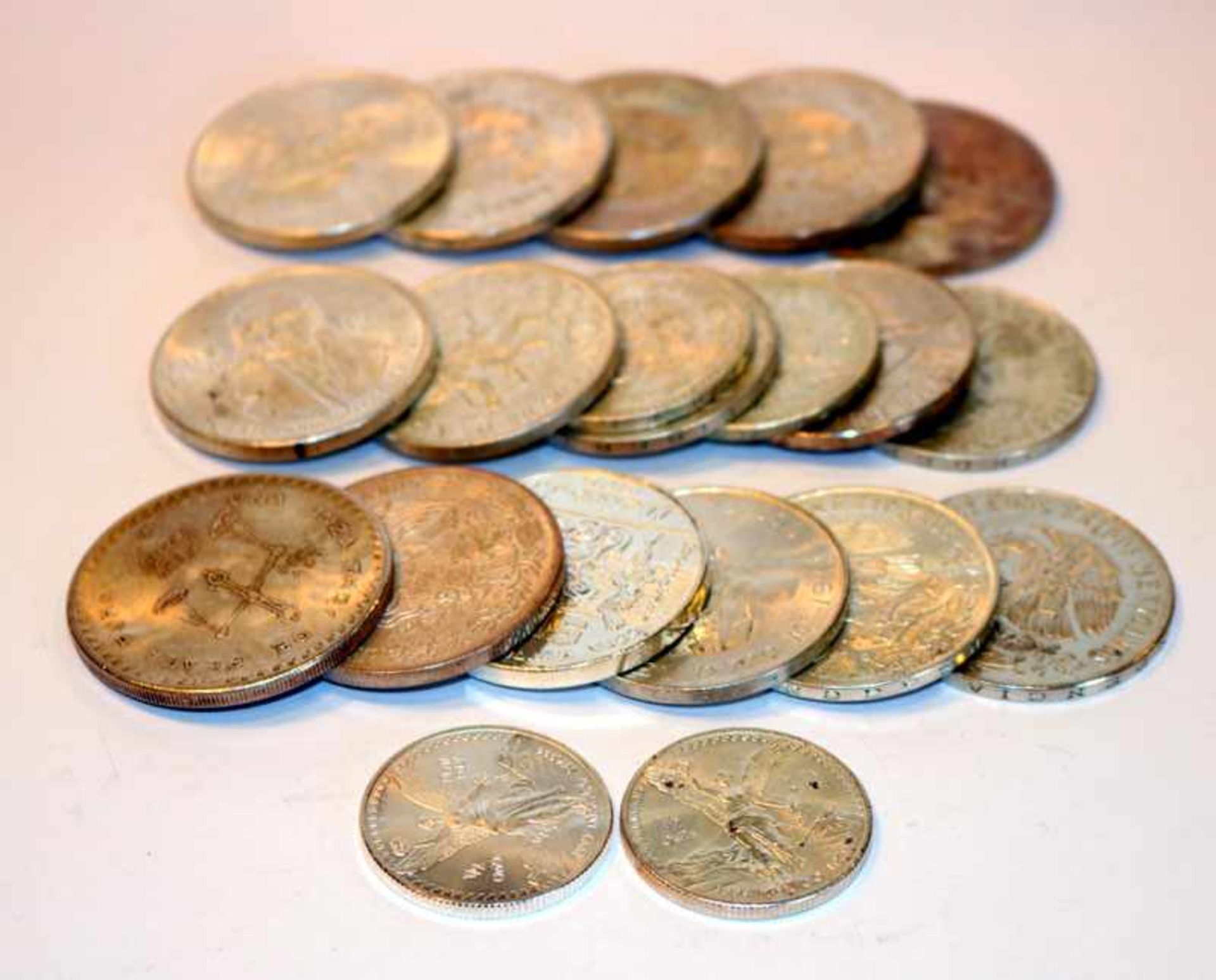 Konvolut von mexikanischen Silbermünzen, 388 Feinsilber