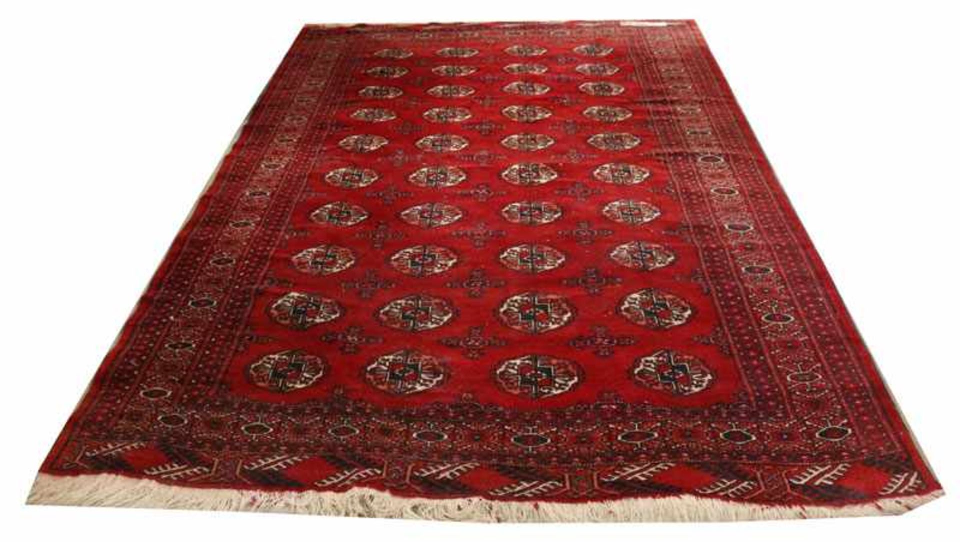 Teppich, Buchara,rot/beige/schwarz, Gebrauchsspuren, 275 cm x 188 cm