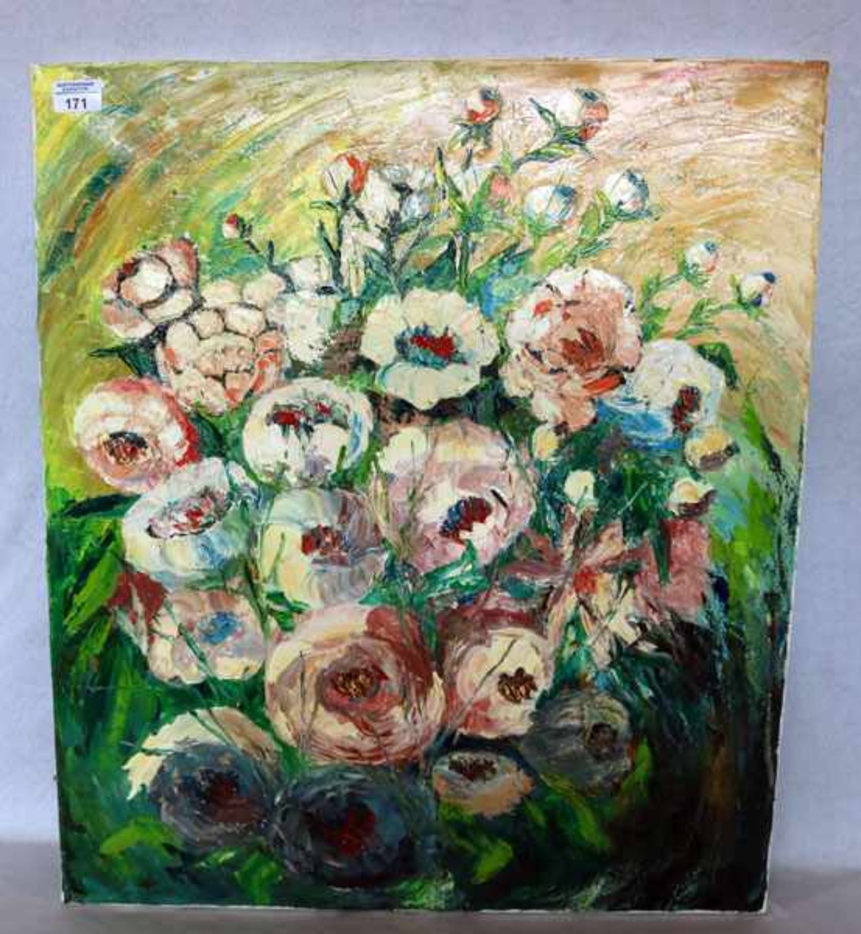 Gemälde ÖL/LW 'Blumen-Stillleben', ohne Rahmen, 70 cm x 60 cm