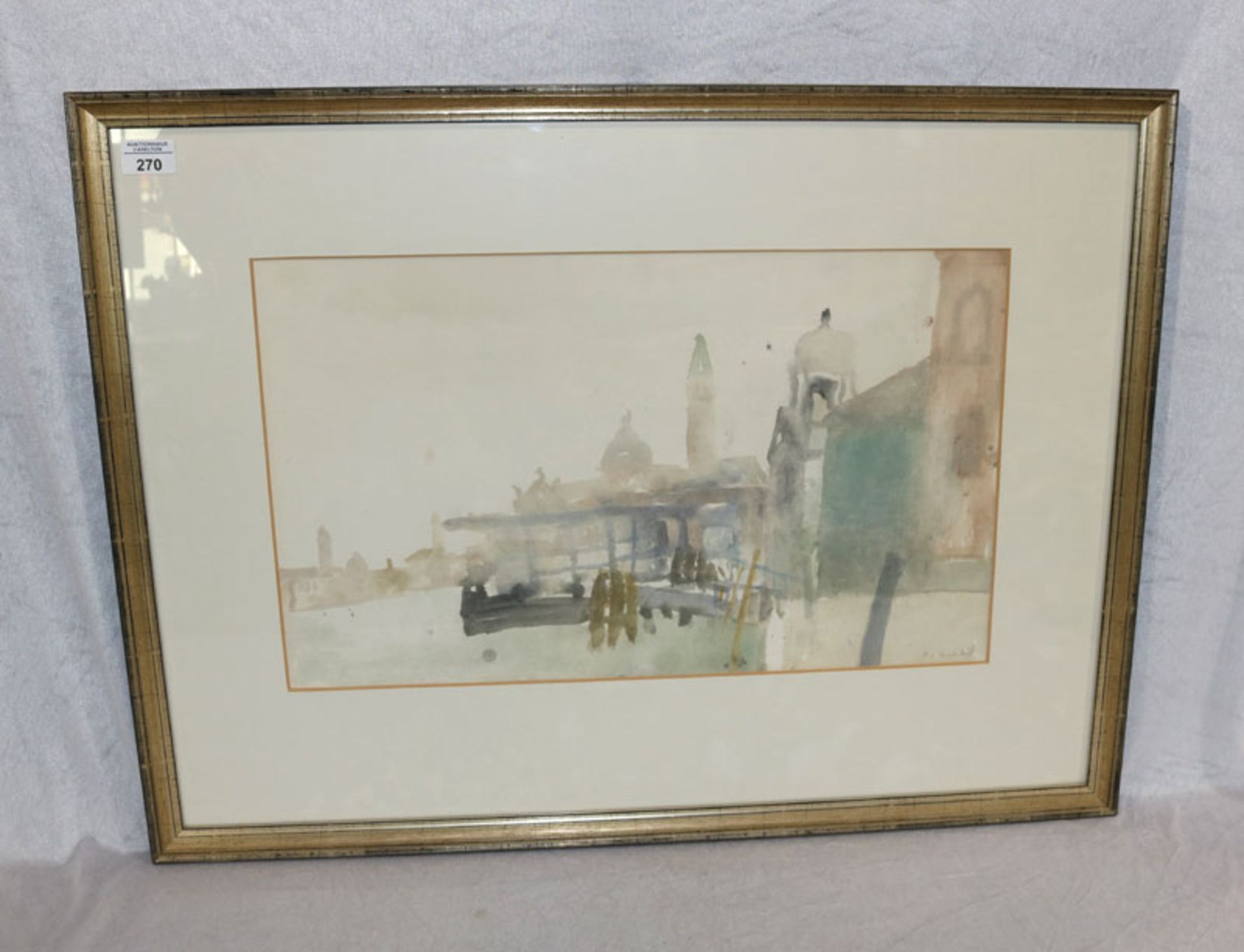 Aquarell 'Venedig', signiert Hradil, Rudolf, * 1925 Salzburg, Studium der bildenden Künste in