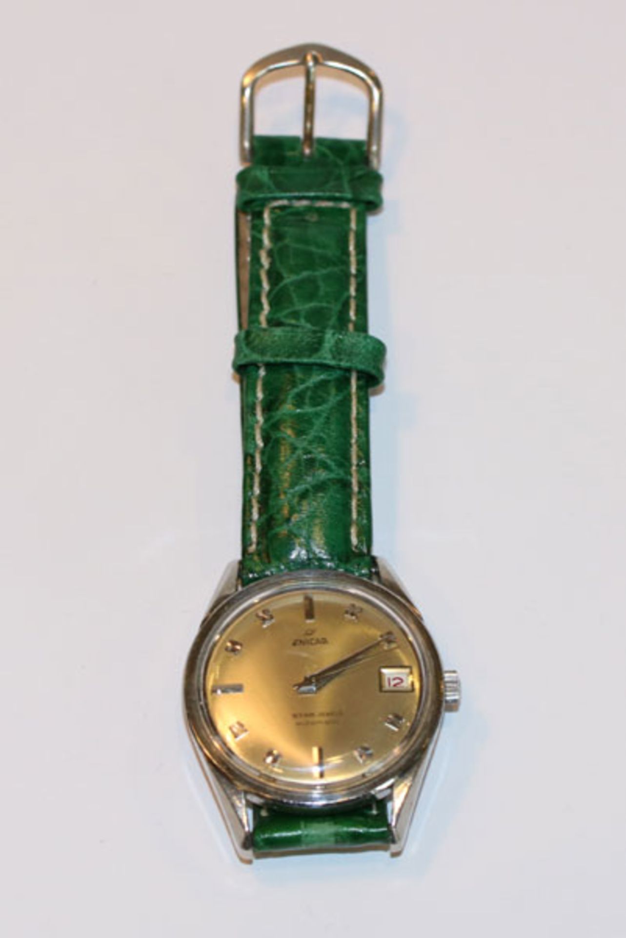 Enicar Herren Armbanduhr, Star Jewels automatic, gute Schweizer Uhr mit Datumsanzeige, intakt, an