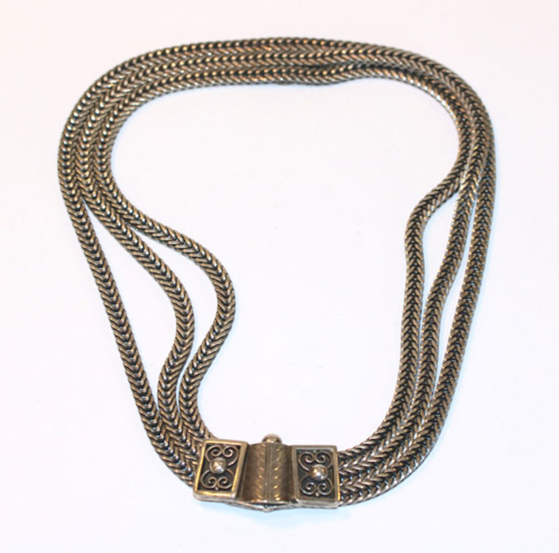 Collierkette, 3-reihig, 835 Silber, 65 gr., L 35 cm