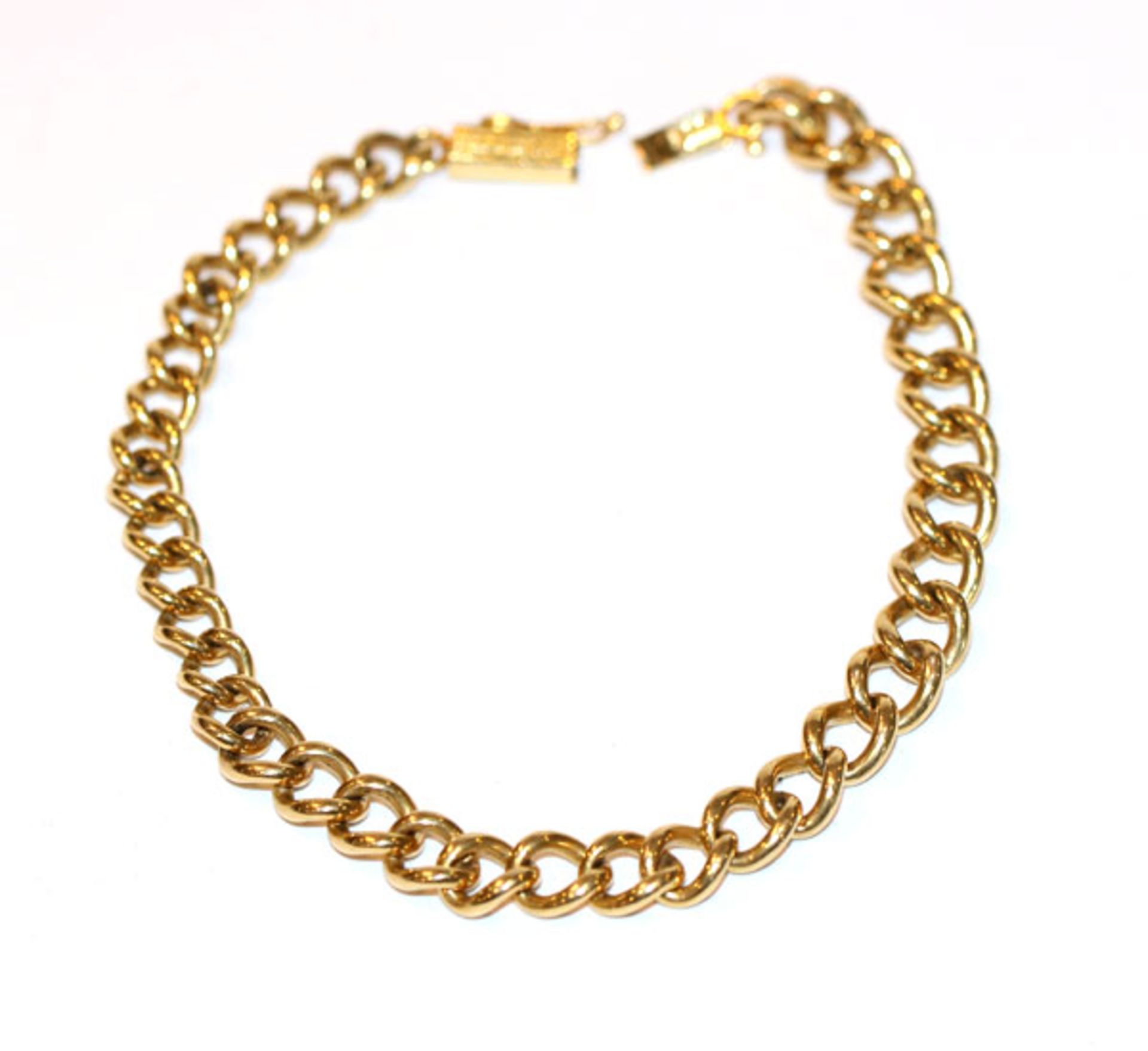 14 k Gelbgold Armband, L 20 cm, 17,8 gr.