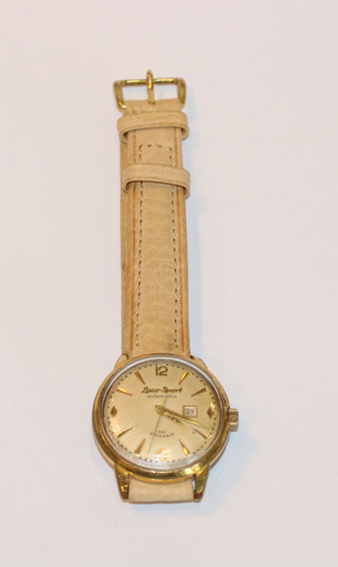 Laco-Sport automatic, 580, 25 Jewels, Herren-Armbanduhr mit Datumsanzeige, Pforzheim um 1955,