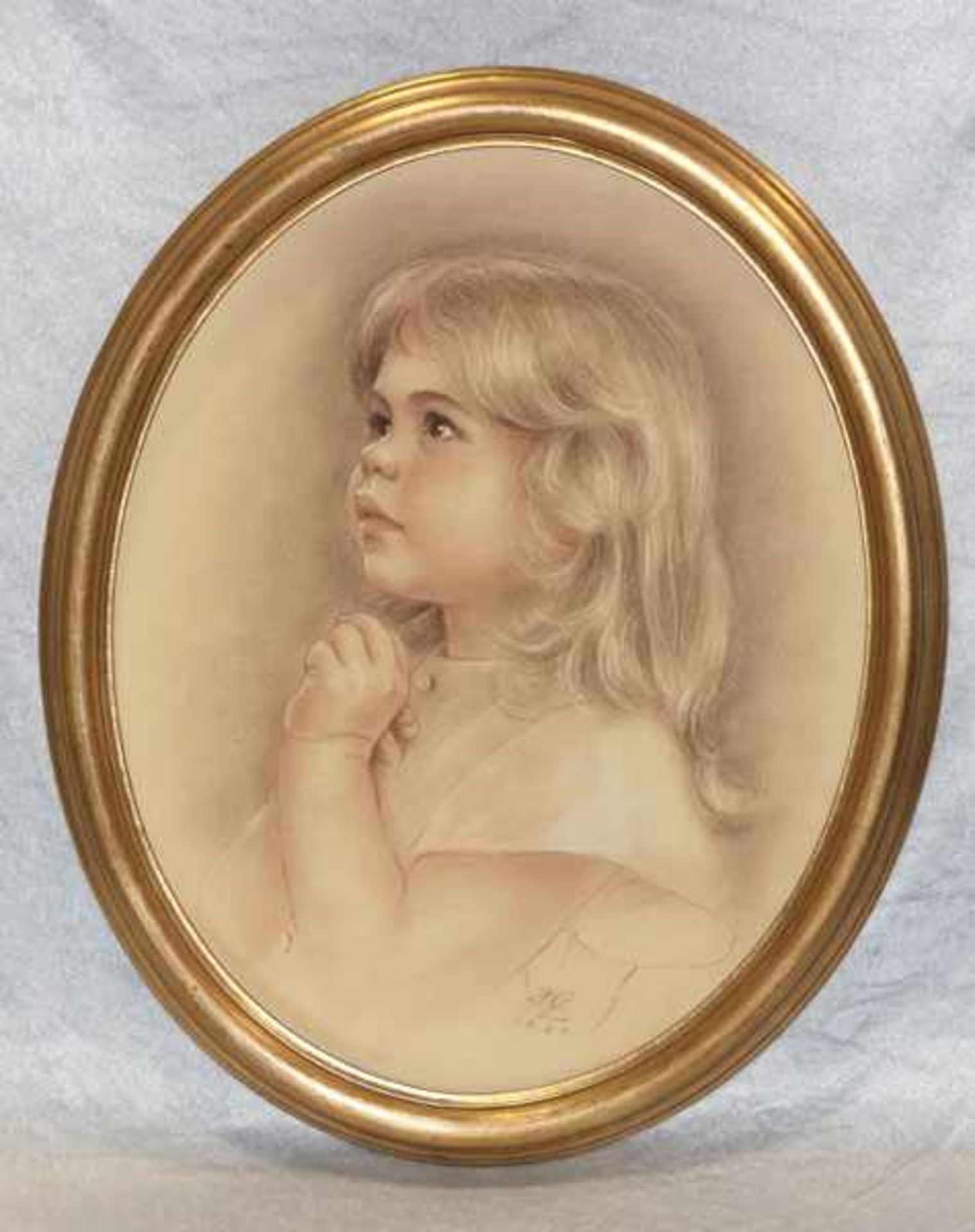 Gemälde Pastell 'Mädchenporträt', signiert HZ, datiert 1980, für Harry Zeiler, * 18.1.1930 + 5.10.