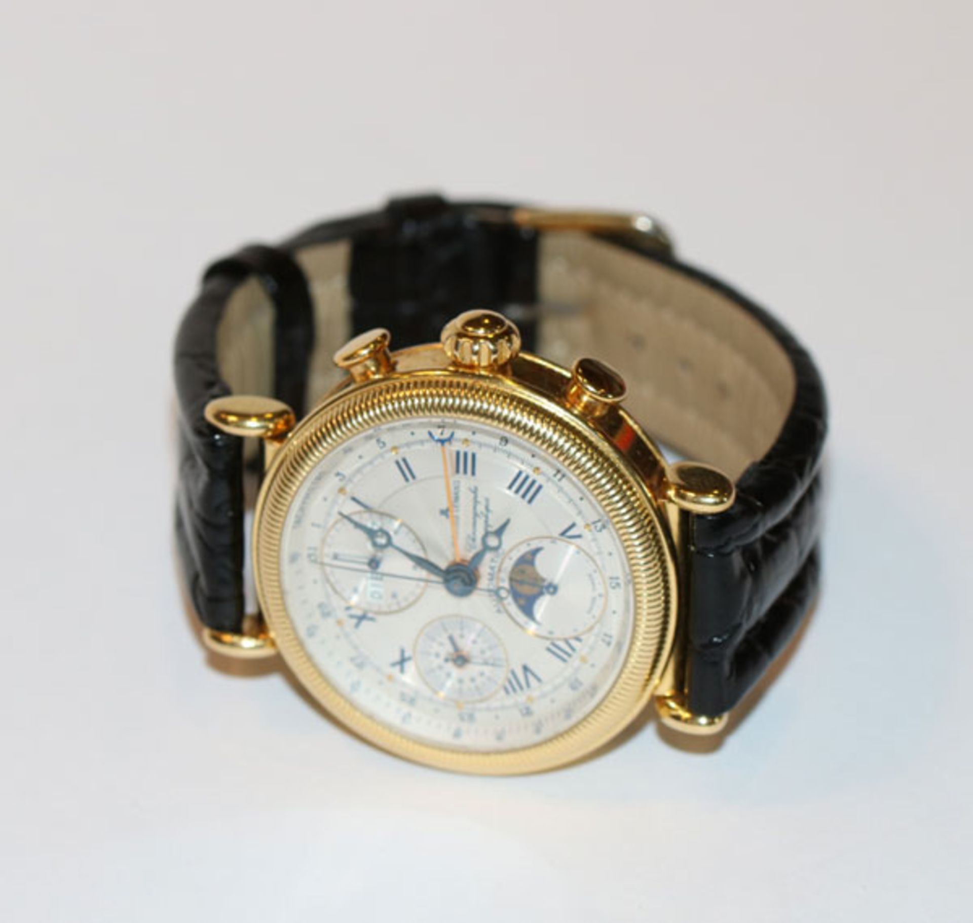 Jacques Lemans Chronograph, 18 k Gelbgoldgehäuse, Nr. 69/300, Ref. Nr. 1-530, Automatic,