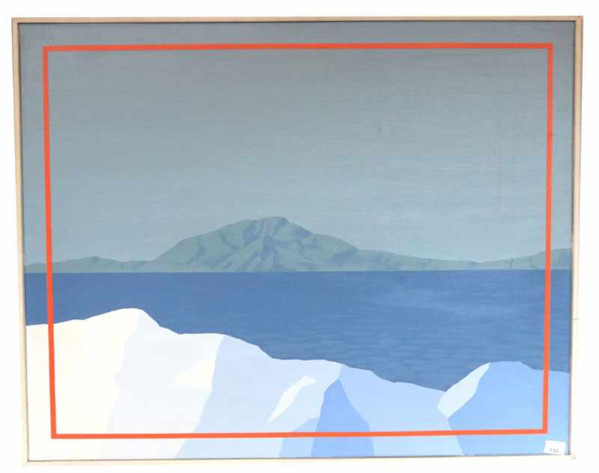 Gemälde Acryl/LW 'Berge mit See', rückseitig signiert Rolf Liese, datiert 28.2.72, * 1937 Hagen/