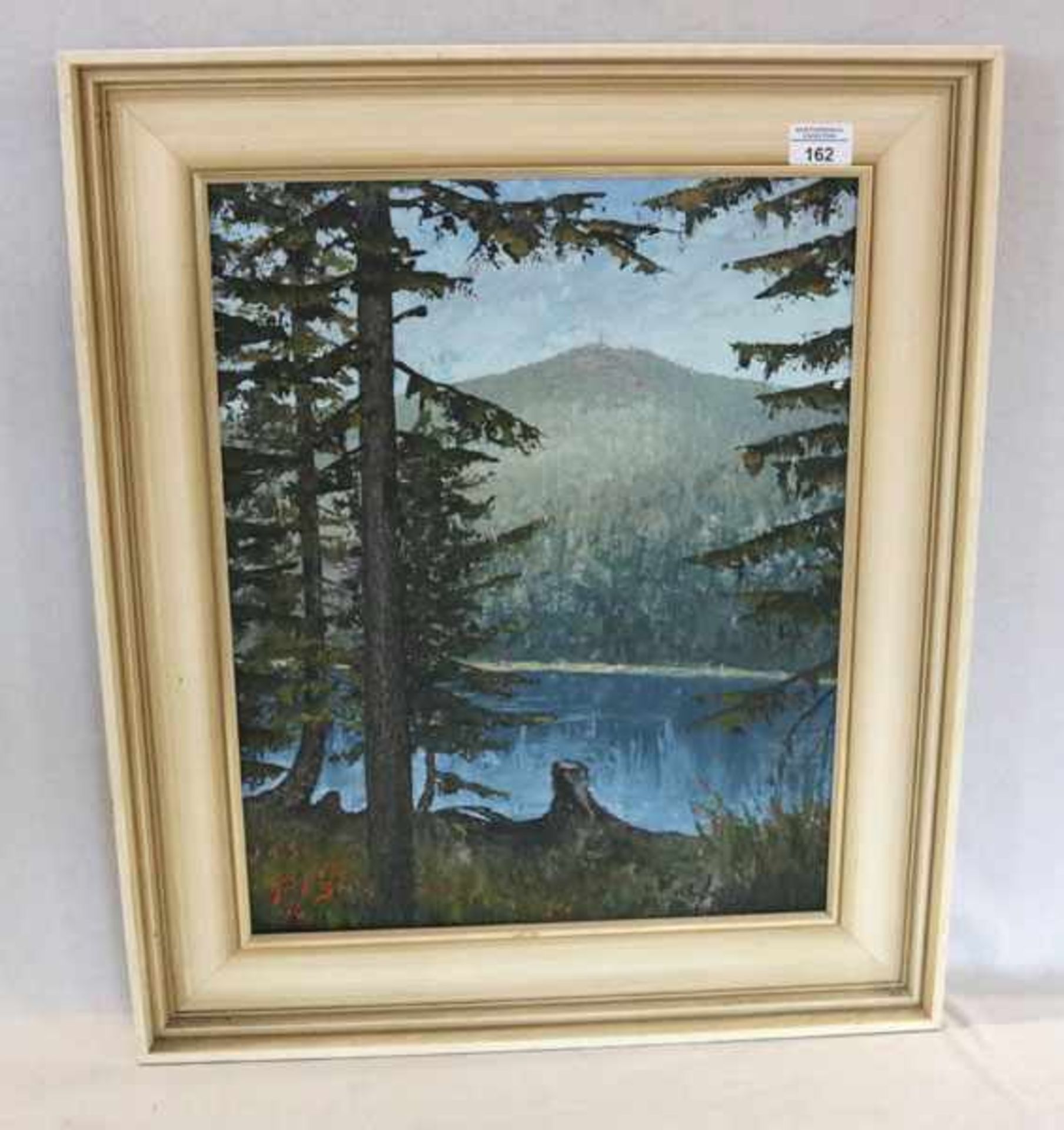 Gemälde ÖL/Holz 'Großer Arbersee', monogrammiert PTS, für Hermann Peters, datiert 76 cm, gerahmt,