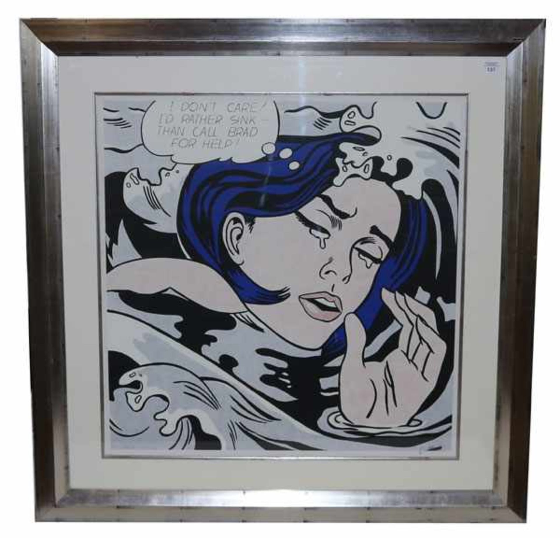 Lithographie 'I dont care! I`d rather Sink ... than call Brad for help! nach Lichtenstein, mit