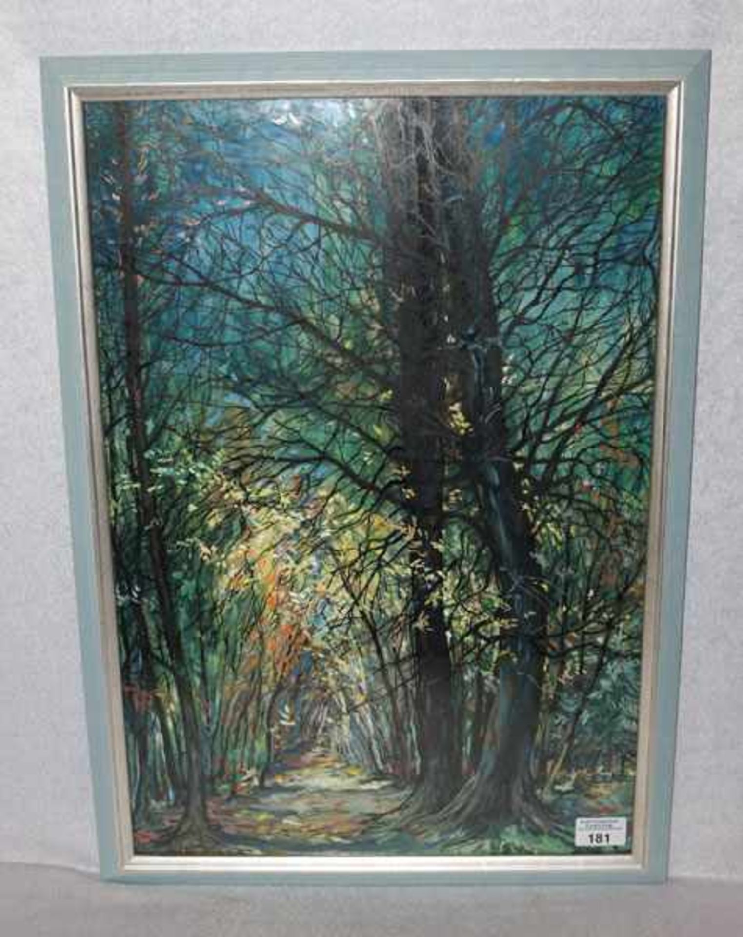 Gemälde Mischtechnik, 'Wald', signiert Luigi Malipiero, 1967, * 1901 Triest + 1975 Sommerhausen,
