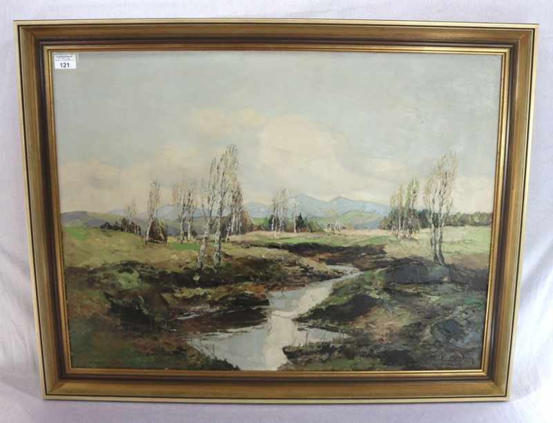 Gemälde ÖL/LW 'Murnauer Moor', signiert E. Brehm, München, * um 1930, in München tätiger