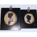 Early 19thC School – silhouette miniature – Portrait of a lady, 3.5” high, together with another