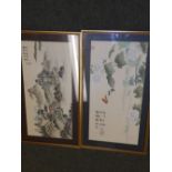 A pair of Chinese watercolours on silk.