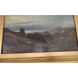 C. Graves – oil on canvas – Hastings at Dusk, inscribed verso, 7” x 13”