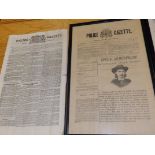 Two copies of the Police Gazette, dated May 1881 and another dated Feb 1884. (3)