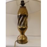 A WWI French 75mm shell trench art table lamp.