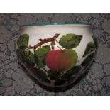 An Esther Weeks Exon Wemyss plum pattern jardiniere, 9.5” diameter.