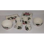 A small Plichta cherry pattern tray, a restored box and six small matching pieces – a/f. (8)