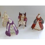 A Wedgwood limited edition seated figure of Henry VIII – 2662/4500 together with three of his wives;