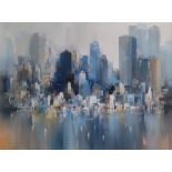 Wilfred Lang (Shanghai 1954) – acrylic on canvas – New York, signed 'Wilfred', 36” x 47”. SEE