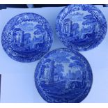 23 pieces of Copeland Spode blue & white Italian pattern ware.