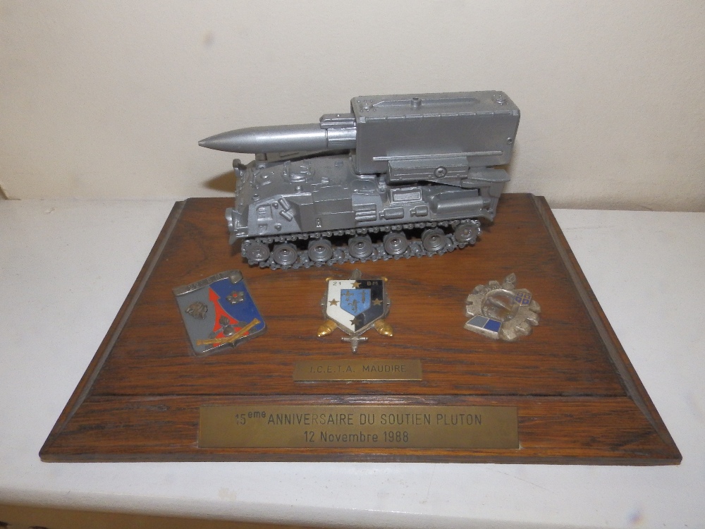 A French commemorative model of a mobile rocket launcher - 15th Anniversary 1988.