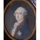 An oval watercolour miniature - -Portrait of King Louis XVI – bears signature 'Le Brun', 3” high.