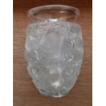 A Lalique Bagatelle pattern moulded glass vase – 'Lalique'.