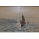 Arthur Cox – watercolour – Fishing boat returning home.