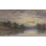 APKG – a pair of watercolours – Lake scenes, 8” x 14.5”. (2)