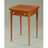 An Edwardian inlaid mahogany square envelope card table,