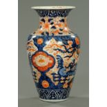 A large 19th century Imari vase, decorated in typical Imari colours.