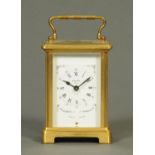 A Bayard of Paris eight day carriage clock. Height excluding handle 12 cm.