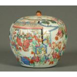 A large Chinese ginger jar and cover, decorated in Canton colours with a boys procession.