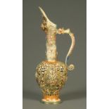 A large Fischer Budapest reticulated ewer. Height 47 cm.