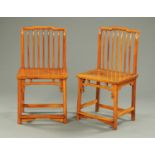 A pair of 19th century Chinese Shanghai occasional chairs, each with solid seat,