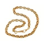 A 9 ct rose gold Victorian link necklace, 41.3 grams. Length 51 cm (see illustration).