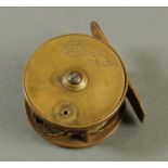 A Hardy all brass trout fly reel, circa 1890. 2.