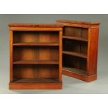 A pair of Victorian style mahogany crossbanded bookcases,