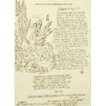 Percy Kelly, illustrated letter, 26th May 1979. 29 cm x 21 cm, framed.