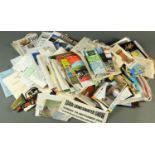 A box of newspapers and postcards, magazines, reports, newsletters, etc.