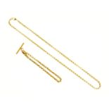 A 9 ct yellow gold chain, with matching bracelet, 14.2 grams.