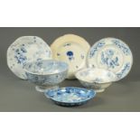 A 19th century Davenport blue and white transfer printed foliate patterned fruit bowl, diameter 23.