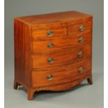 A George III mahogany bowfronted chest of drawers,