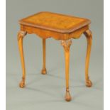 A walnut occasional table, circa 1930,