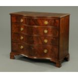 A 19th century mahogany serpentine fronted chest of drawers,