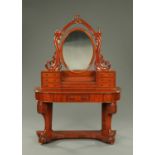 A Victorian Duchess dressing table, with oval mirror,